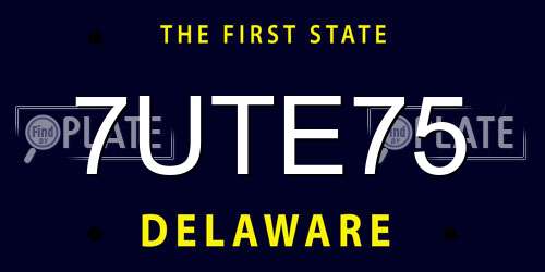 7UTE75 Delaware License Plate