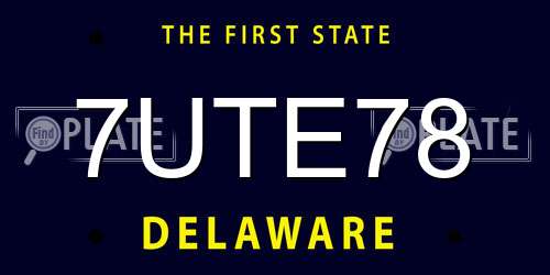 7UTE78 Delaware License Plate