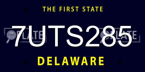 7UTS285 Delaware License Plate