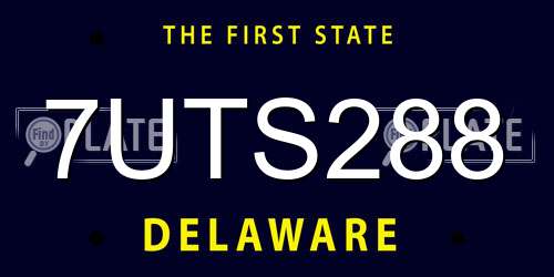 7UTS288 Delaware License Plate