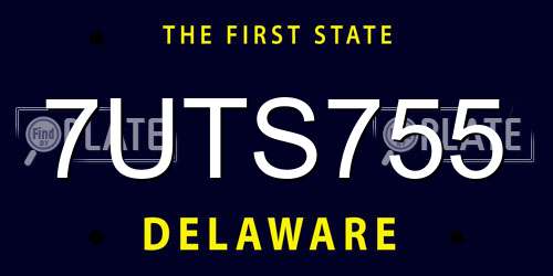 7UTS755 Delaware License Plate
