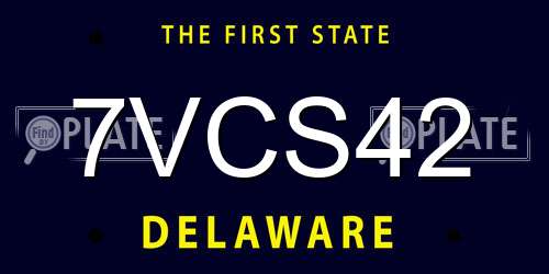 7VCS42 Delaware License Plate