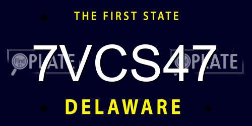 7VCS47 Delaware License Plate