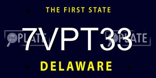 7VPT33 Delaware License Plate
