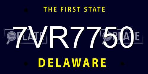 7VR7750 Delaware License Plate