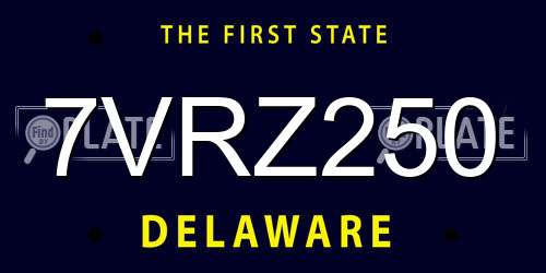 7VRZ250 Delaware License Plate