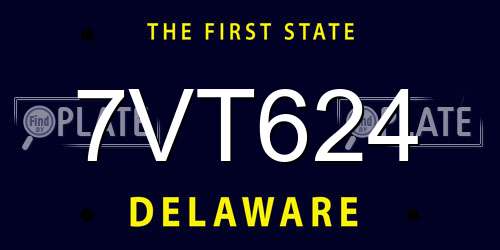 7VT624 Delaware License Plate
