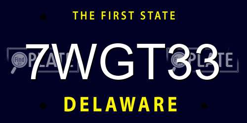 7WGT33 Delaware License Plate
