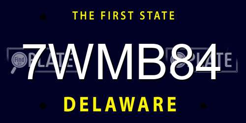 7WMB84 Delaware License Plate