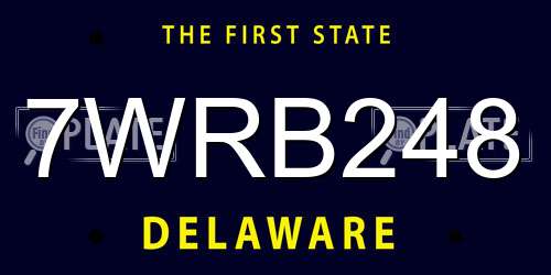 7WRB248 Delaware License Plate