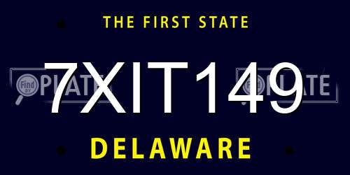 7XIT149 Delaware License Plate