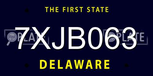 7XJB063 Delaware License Plate