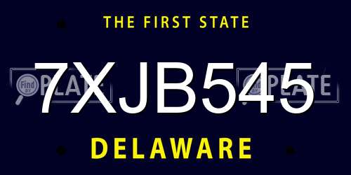 7XJB545 Delaware License Plate
