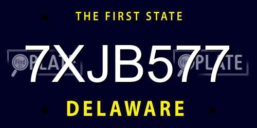7XJB577 Delaware License Plate