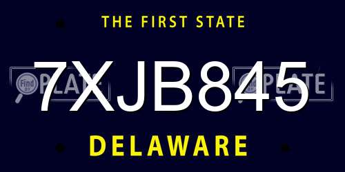 7XJB845 Delaware License Plate