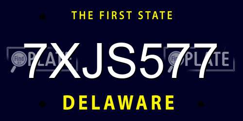7XJS577 Delaware License Plate