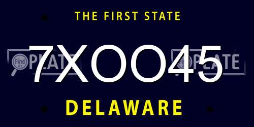 7XOO45 Delaware License Plate