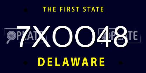 7XOO48 Delaware License Plate