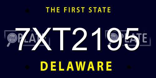7XT2195 Delaware License Plate