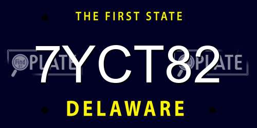 7YCT82 Delaware License Plate