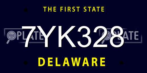 7YK328 Delaware License Plate