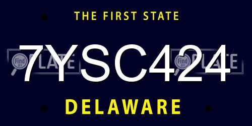 7YSC424 Delaware License Plate