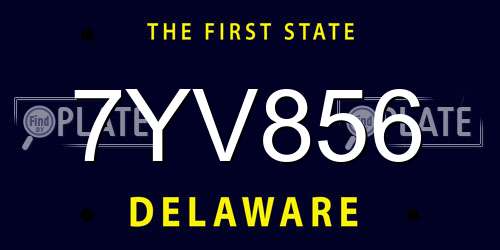 7YV856 Delaware License Plate