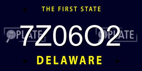 7Z06O2 Delaware License Plate