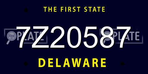 7Z20587 Delaware License Plate