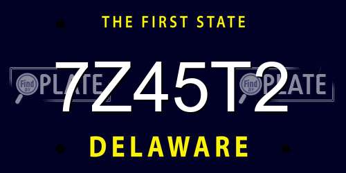 7Z45T2 Delaware License Plate