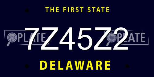 7Z45Z2 Delaware License Plate