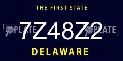 7Z48Z2 Delaware License Plate