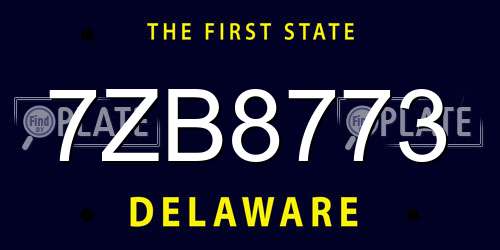 7ZB8773 Delaware License Plate