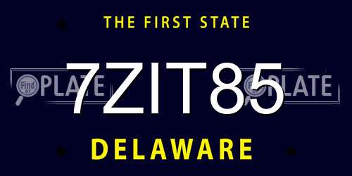 7ZIT85 Delaware License Plate