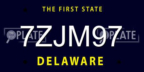 7ZJM97 Delaware License Plate