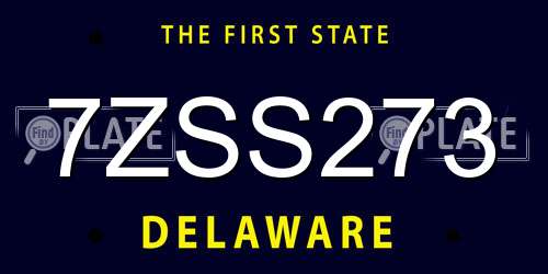 7ZSS273 Delaware License Plate