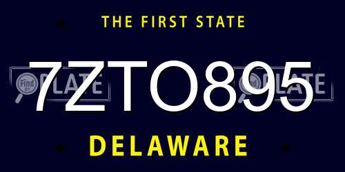 7ZTO895 Delaware License Plate