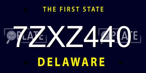 7ZXZ440 Delaware License Plate