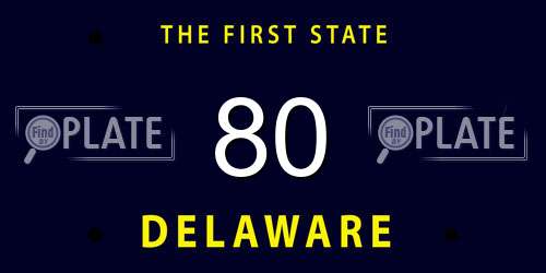 80 Delaware License Plate