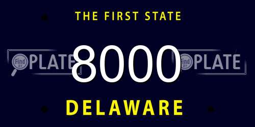 8000 Delaware License Plate