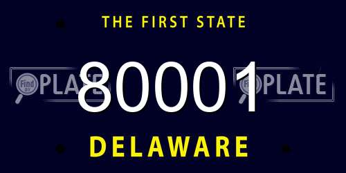 80001 Delaware License Plate
