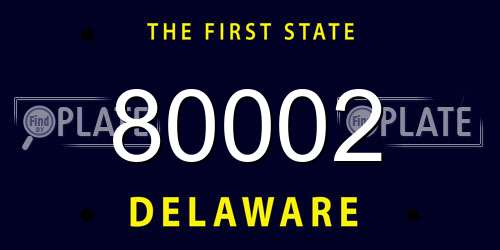80002 Delaware License Plate