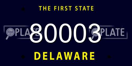 80003 Delaware License Plate