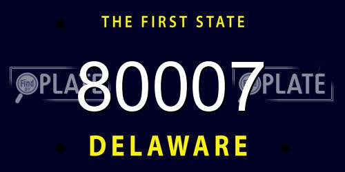 80007 Delaware License Plate
