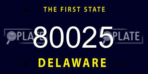 80025 Delaware License Plate