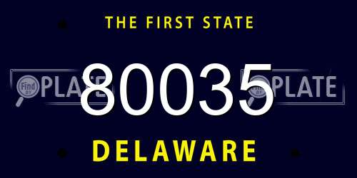 80035 Delaware License Plate