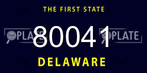 80041 Delaware License Plate