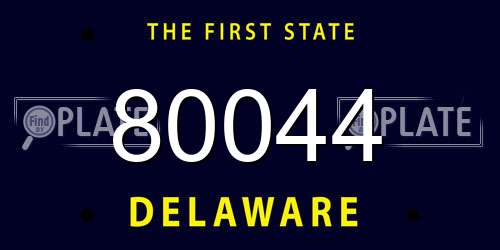 80044 Delaware License Plate