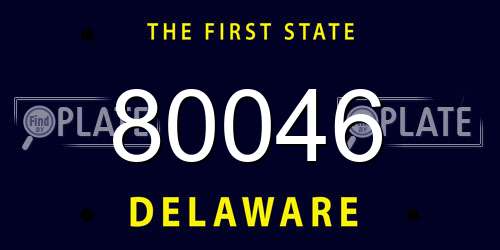 80046 Delaware License Plate