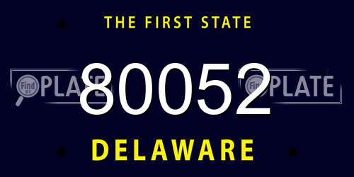 80052 Delaware License Plate